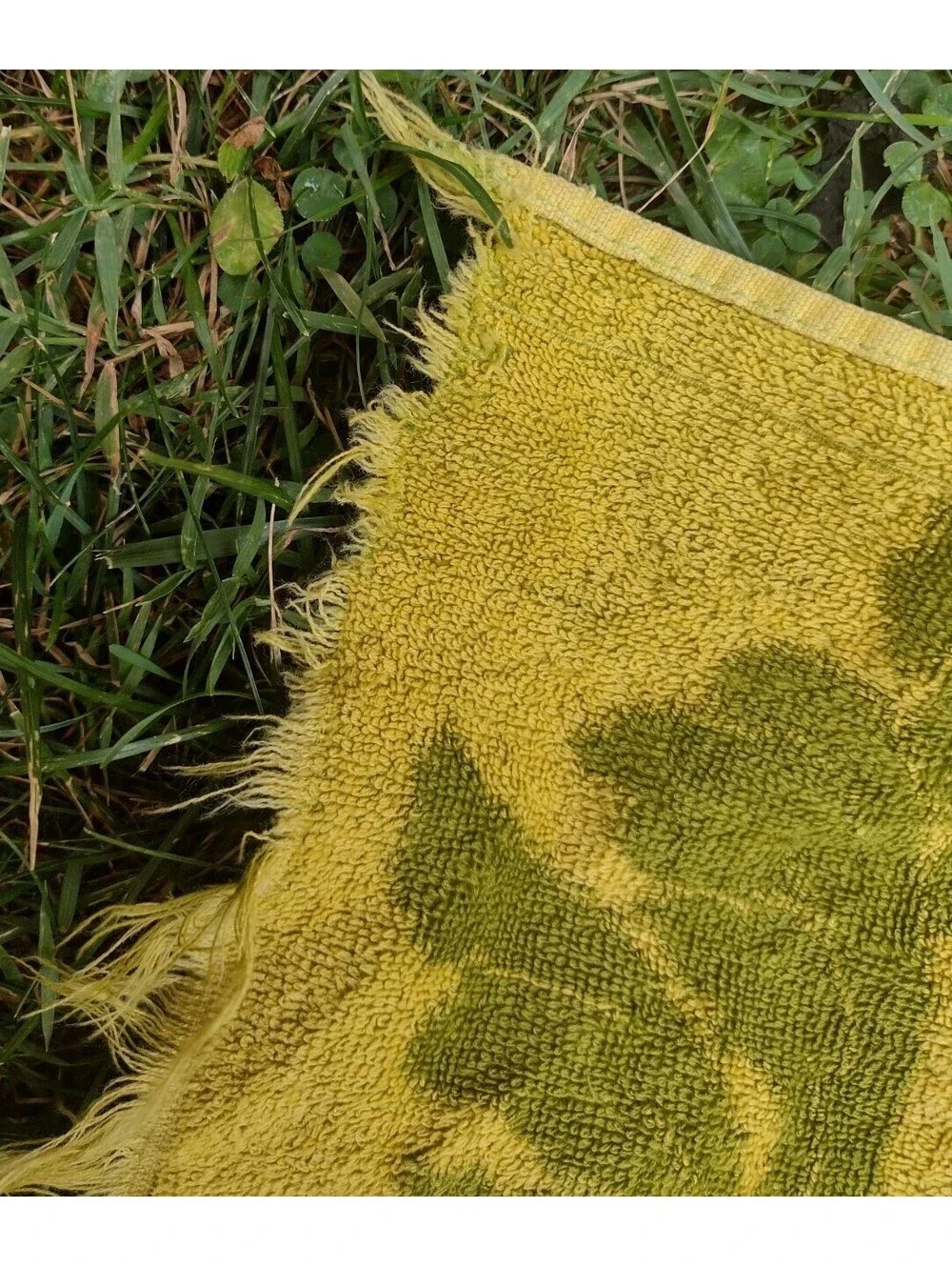 Vintage 60s Cannon Monticello Bath Towels Set 2 Yellow Green Velour Floral USA